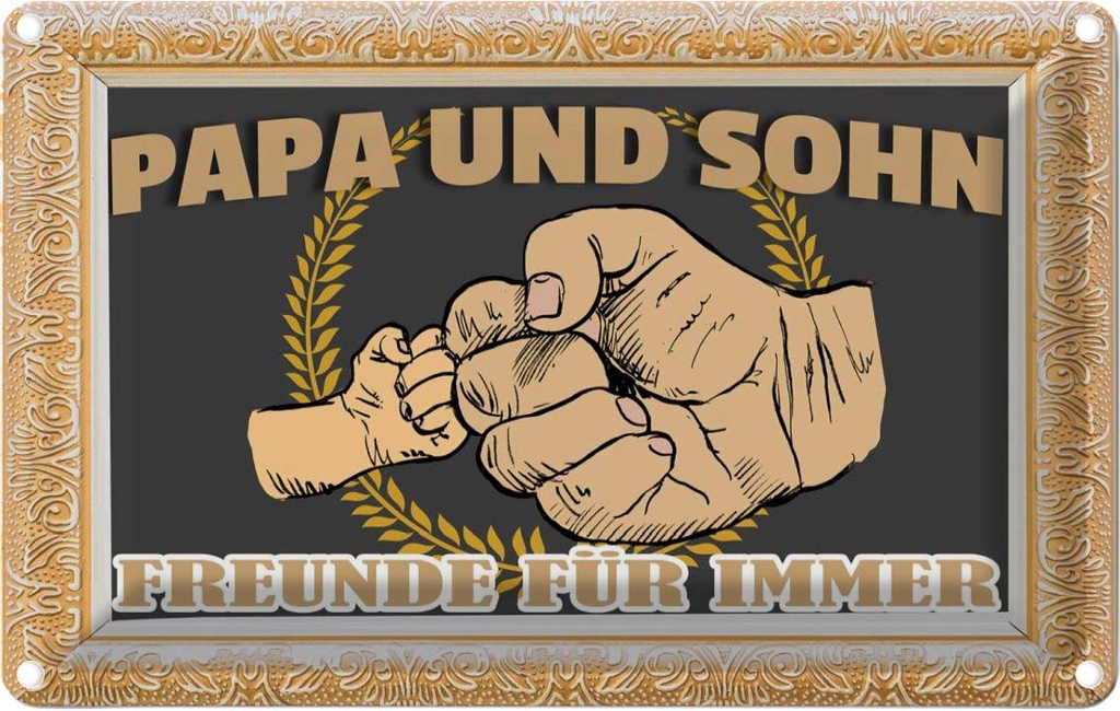 [LA-112481-2030] Blechschild 20x30 cm Papa und Sohn Freunde für immer Familie