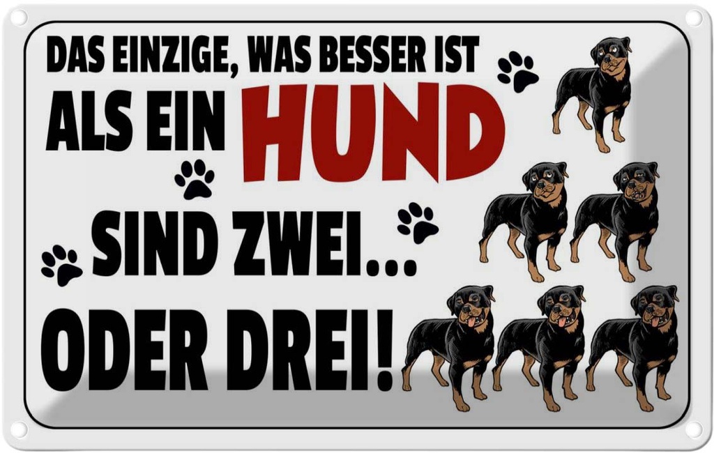 [LA-112541-2030] Blechschild 20x30 cm Was besser ist als ein Hund zwei Spruch Zitat
