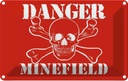 Blechschild 20x30 cm Danger Minefield Schädel Warnschild Hinweisschild Sicherheit Vorsicht