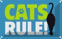 Blechschild 20x30 cm cats rule Katze Tier Haustier