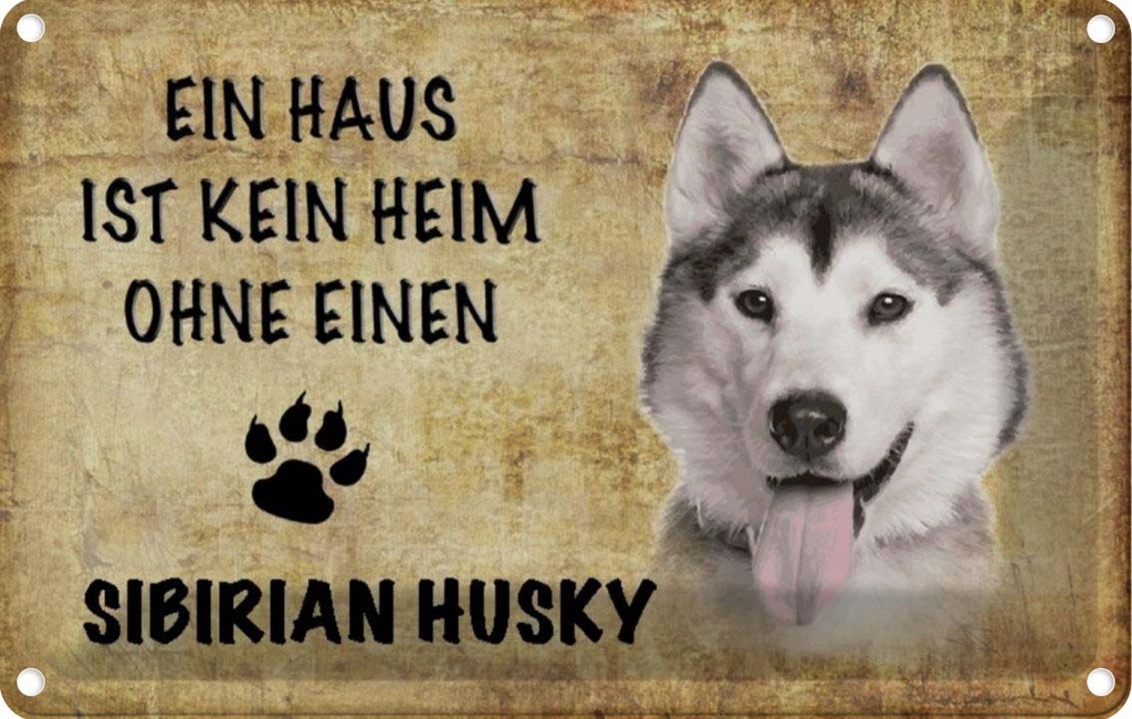[LA-112779-2030] Blechschild 20x30 cm Sibirian Husky Hund Tier Haustier