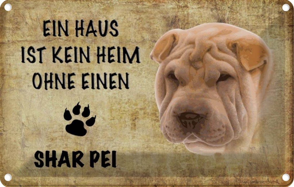 [LA-112794-2030] Blechschild 20x30 cm Shar Pei Hund Tier Haustier