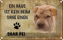 Blechschild 20x30 cm Shar Pei Hund Tier Haustier