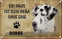 Blechschild 20x30 cm Dogge Hund Tier Haustier