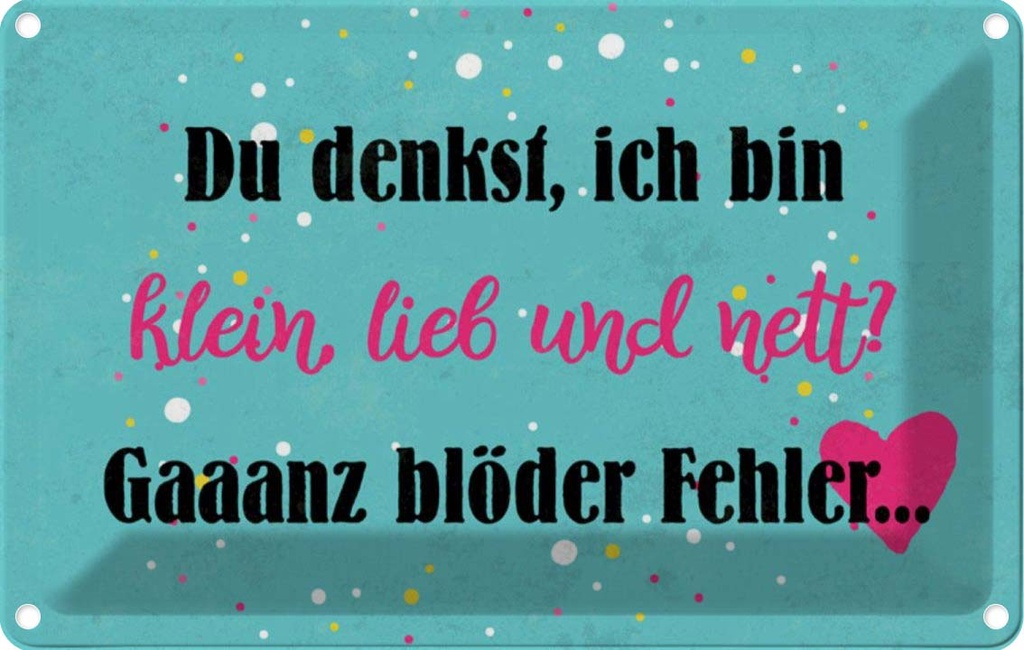 [LA-112861-2030] Blechschild 20x30 cm du denkst ich bin klein lieb Dekoration Spruch Zitat