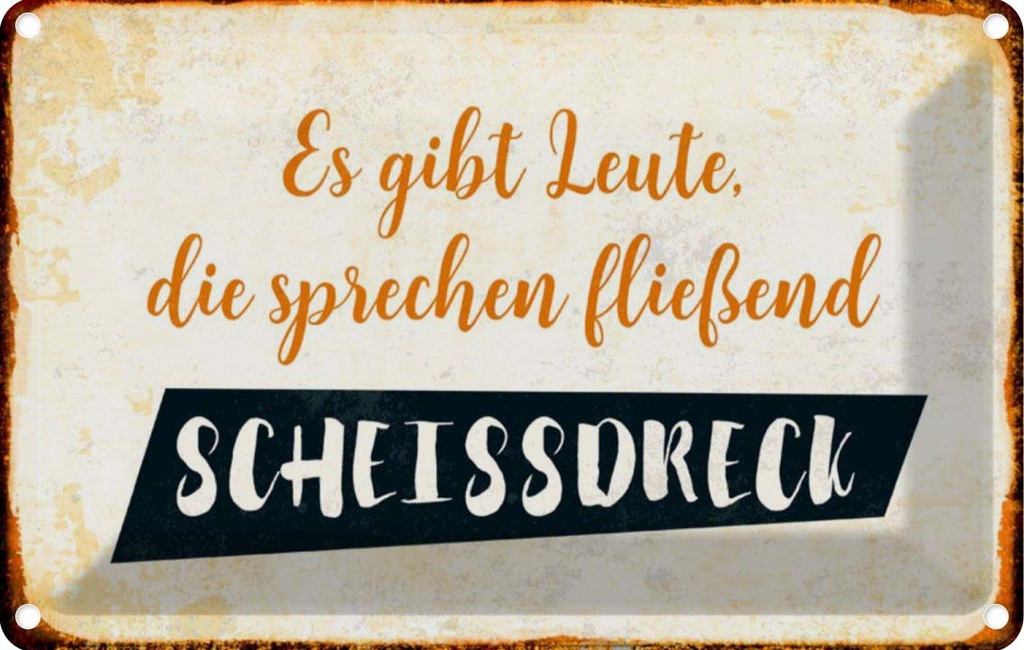 [LA-112873-2030] Blechschild 20x30 cm gibt Leute sprechen Scheissdreck Spruch Zitat