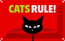 Blechschild 12x18 cm cats rule Katze Tier Haustier