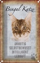 Blechschild 18x12 cm Bengal Katze Tier Haustier