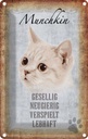 Blechschild 18x12 cm Munchkin Katze lebhaft Tier Haustier