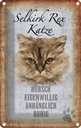 Blechschild 18x12 cm Selkirk Rex Katze ruhig Tier Haustier