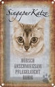 Blechschild 18x12 cm Singapur Katze Tier Haustier