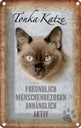 Blechschild 18x12 cm Tonka Katze Tier Haustier