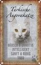 Blechschild 18x12 cm türkische Angorakatze Tier Haustier Katze