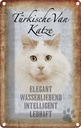 Blechschild 18x12 cm türkische Van Katze Tier Haustier