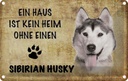 Blechschild 12x18 cm Sibirian Husky Hund Tier Haustier