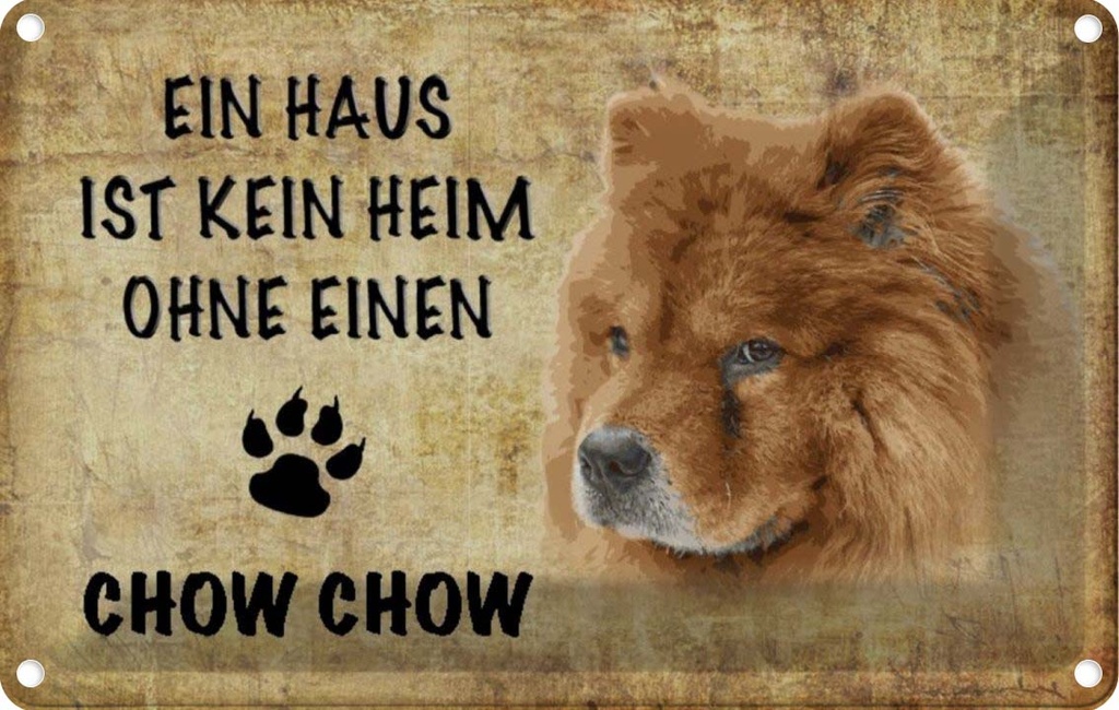 [LA-112799-1812] Blechschild 12x18 cm Chow Hund Tier Haustier