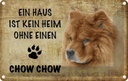 Blechschild 12x18 cm Chow Hund Tier Haustier