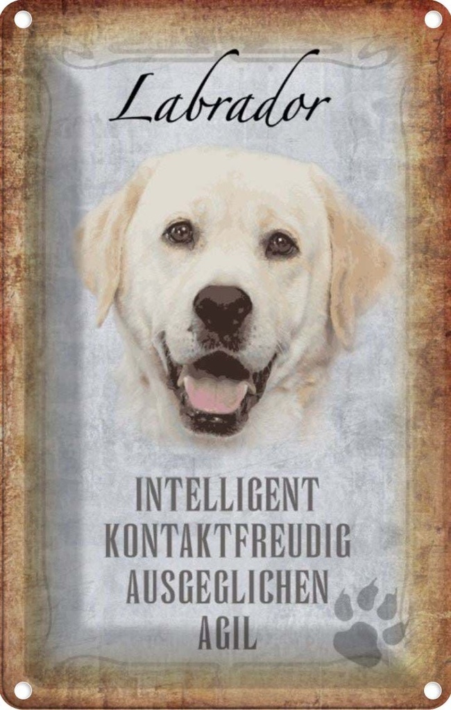 [LA-112824-1812] Blechschild 18x12 cm Labrador Hund Tier Haustier