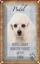 Blechschild 18x12 cm Pudel Hund aktiv Tier Haustier
