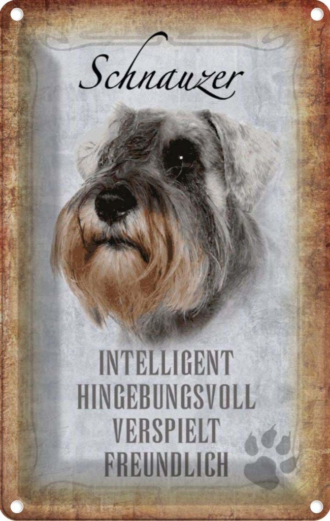 [LA-112831-1812] Blechschild 18x12 cm Schnauzer Hund Tier Haustier