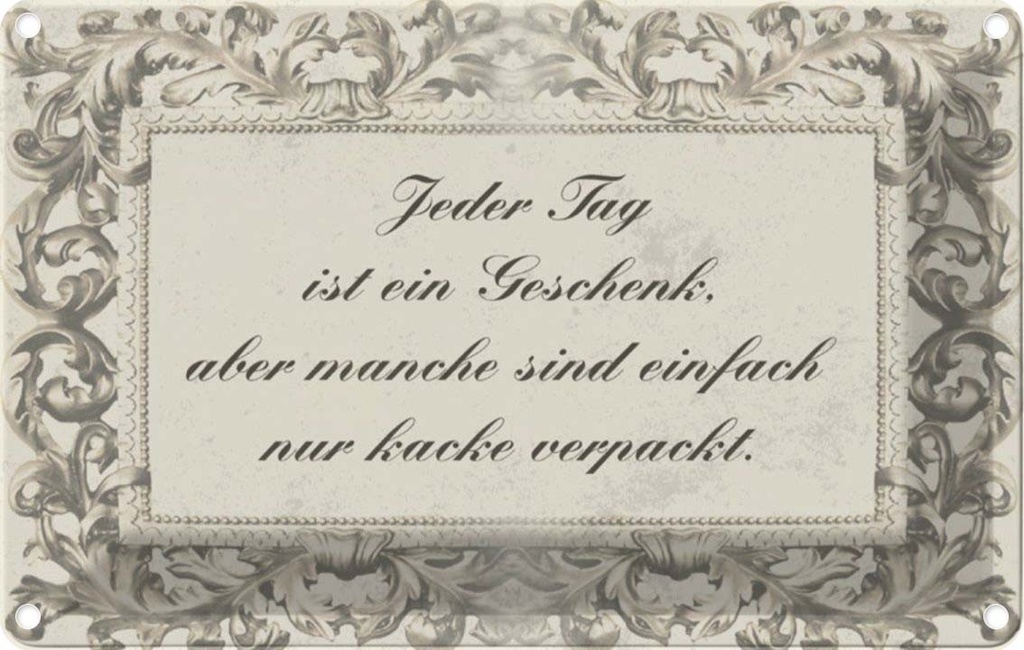 [LA-112871-1812] Blechschild 12x18 cm Jeder Tag ist ein Spruch Zitat