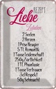 Blechschild 18x12 cm Rezept Liebe Zutaten Geschenk Familie Freunde