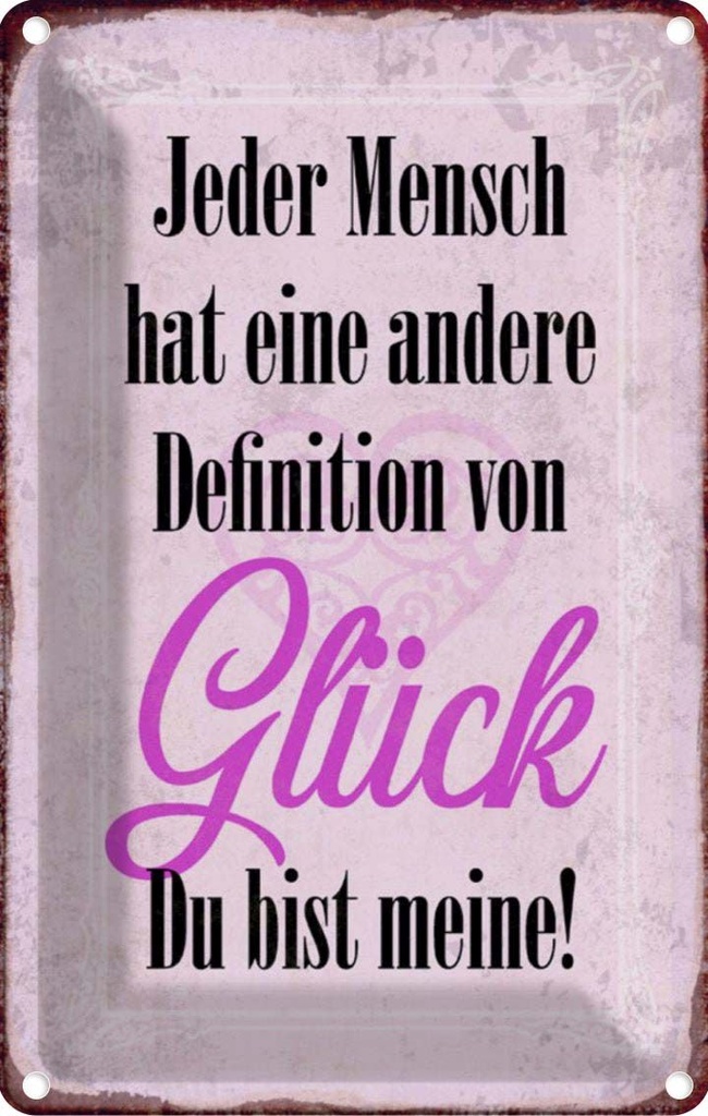 [LA-112905-1812] Blechschild 18x12 cm Glück du bis meine Geschenk Familie Freunde