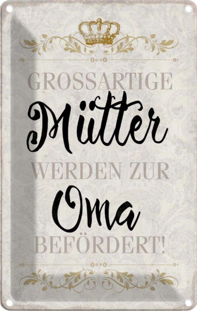 [LA-112908-1812] Blechschild 18x12 cm grossartig Mütter werden zur Oma Familie Freunde