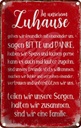 Blechschild 18x12 cm Zuhause sind wir eine Familie Geschenk Spruch Zitat