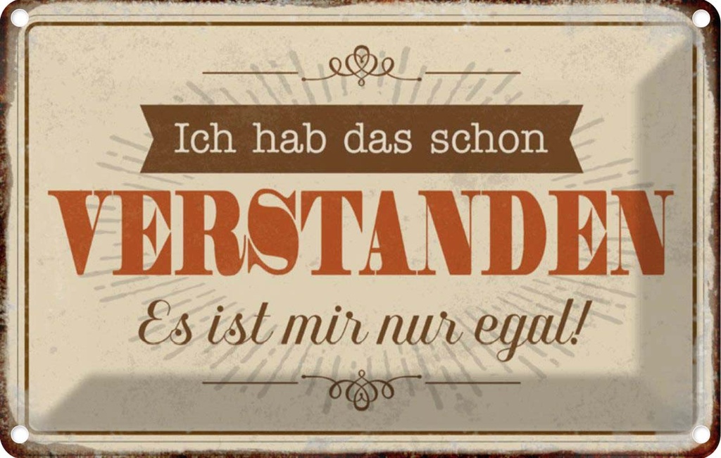 [LA-112919-1812] Blechschild 12x18 cm hab verstanden ist mir nur egal Spruch Zitat