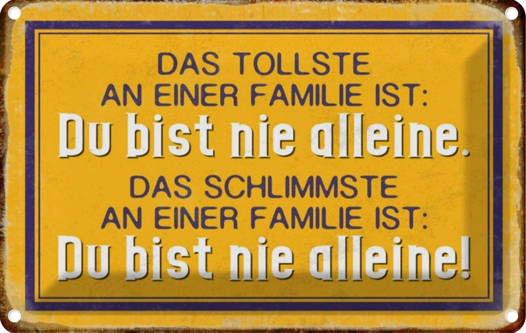 [LA-112926-1812] Blechschild 12x18 cm tollste an Familie du nie alleine Freunde