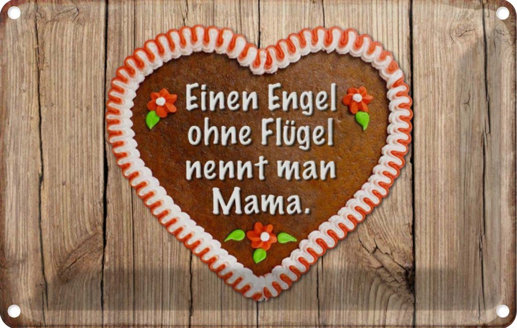 [LA-112927-1812] Blechschild 12x18 cm Engel ohne Flügel nennt man Mama Spruch Zitat