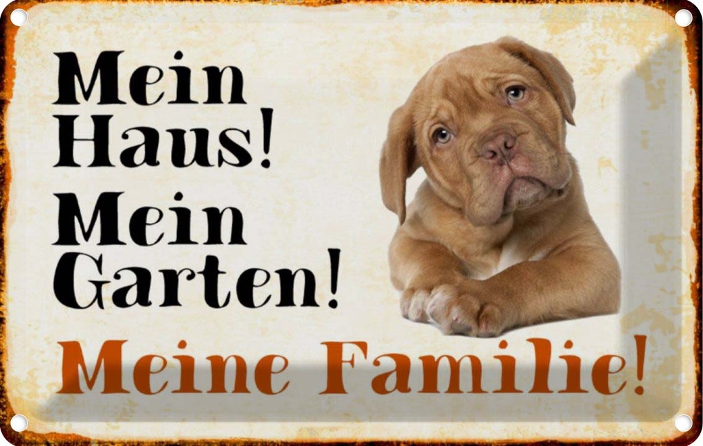 [LA-112979-1812] Blechschild 12x18 cm Hund Beagle mein Haus Garten Familie Tier Haustier