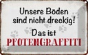 Blechschild 12x18 cm Hund Boden Pfotengraffiti Tier Haustier