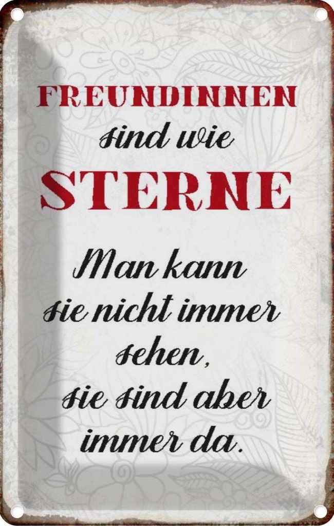 [LA-113083-1812] Blechschild 18x12 cm Freundinnen sind wie Sterne Dekoration Spruch Zitat