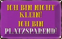 Blechschild 12x18 cm bin nicht klein platzsparend Spruch Zitat
