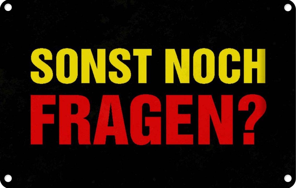[LA-113167-1812] Blechschild 12x18 cm sonst noch Fragen Spruch Zitat