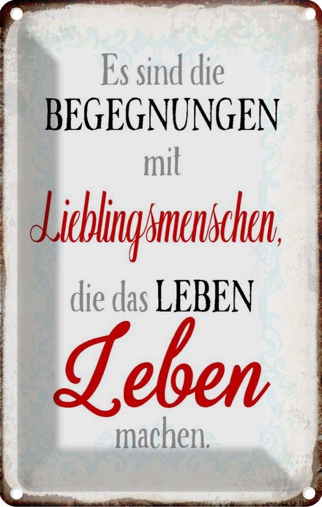 [LA-113225-1812] Blechschild 18x12 cm Begegnungen Lieblingsmenschen Dekoration Spruch Zitat