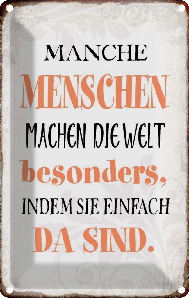[LA-113252-1812] Blechschild 18x12 cm manche machen die Welt besonders Spruch Zitat