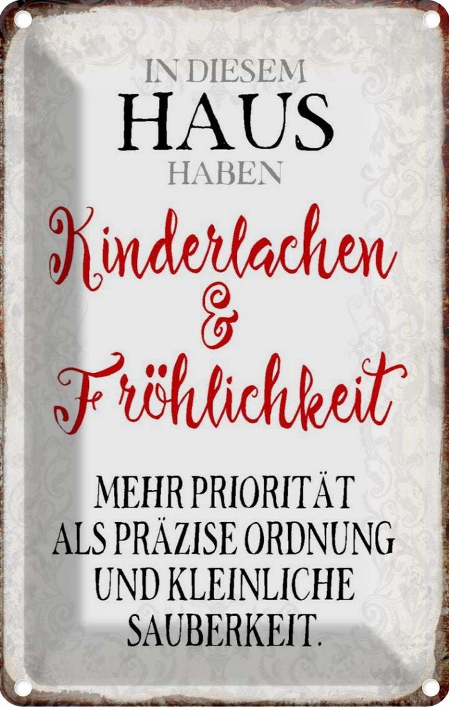 [LA-113277-1812] Blechschild 18x12 cm in diesem Teens Spruch Zitat Haus Kinderlachen Witz Humor Lustig Spaß Kids Kinder