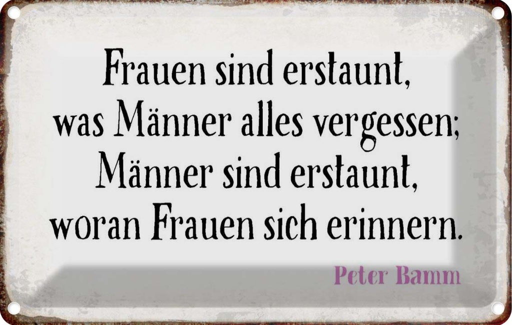 [LA-113300-1812] Blechschild 12x18 cm Frauen Männer sind erstaunt was Spruch Zitat
