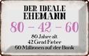 Blechschild 12x18 cm der idealer Ehemann 80-42-60 Männer Frauen Spruch Zitat