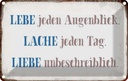 Blechschild 12x18 cm liebe lache jeden Tag Geschenk Familie Freunde