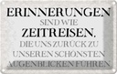 Blechschild 12x18 cm Erinnerungen sind Zeitreisen Dekoration Spruch Zitat