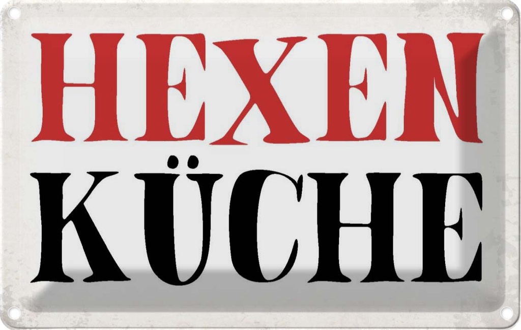 [LA-113455-1812] Blechschild 12x18 cm Hexen Küche Kochen Essen