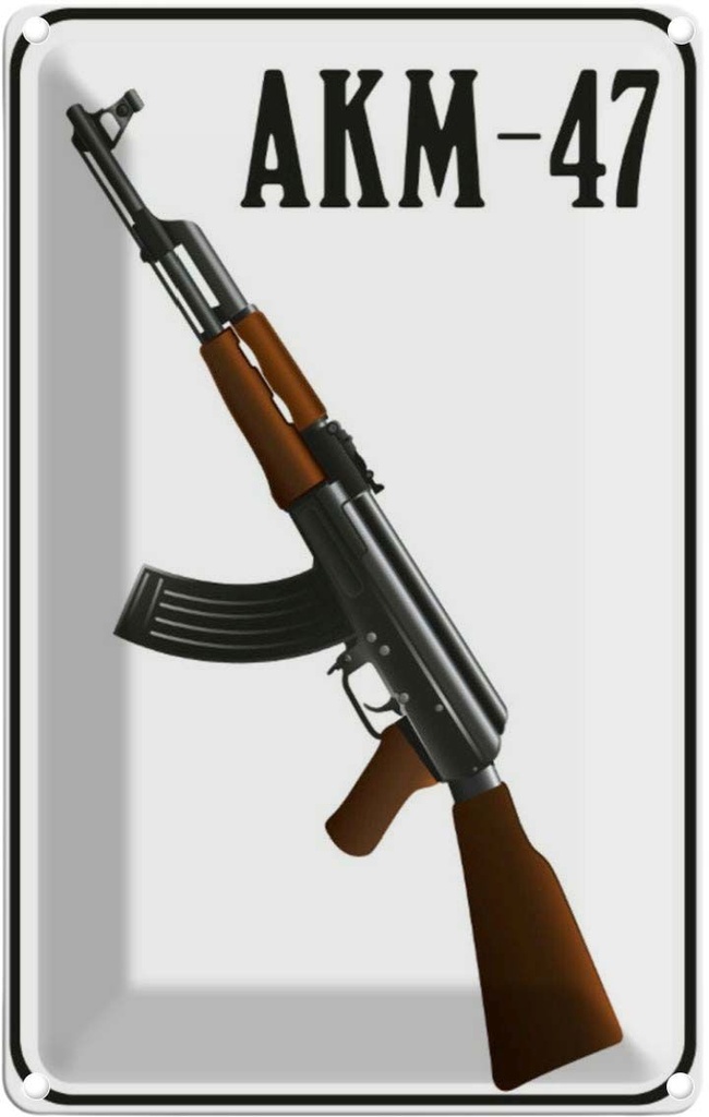 [LA-113509-1812] Blechschild 18x12 cm Gewehr Kalaschnikow AKM-47 Dekoration