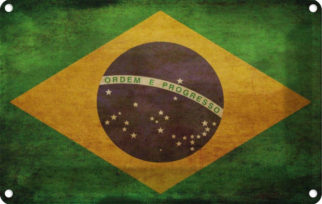 [LA-113519-1812] Blechschild 12x18 cm Brasilien Amerika USA Flagge Fahne Wappen