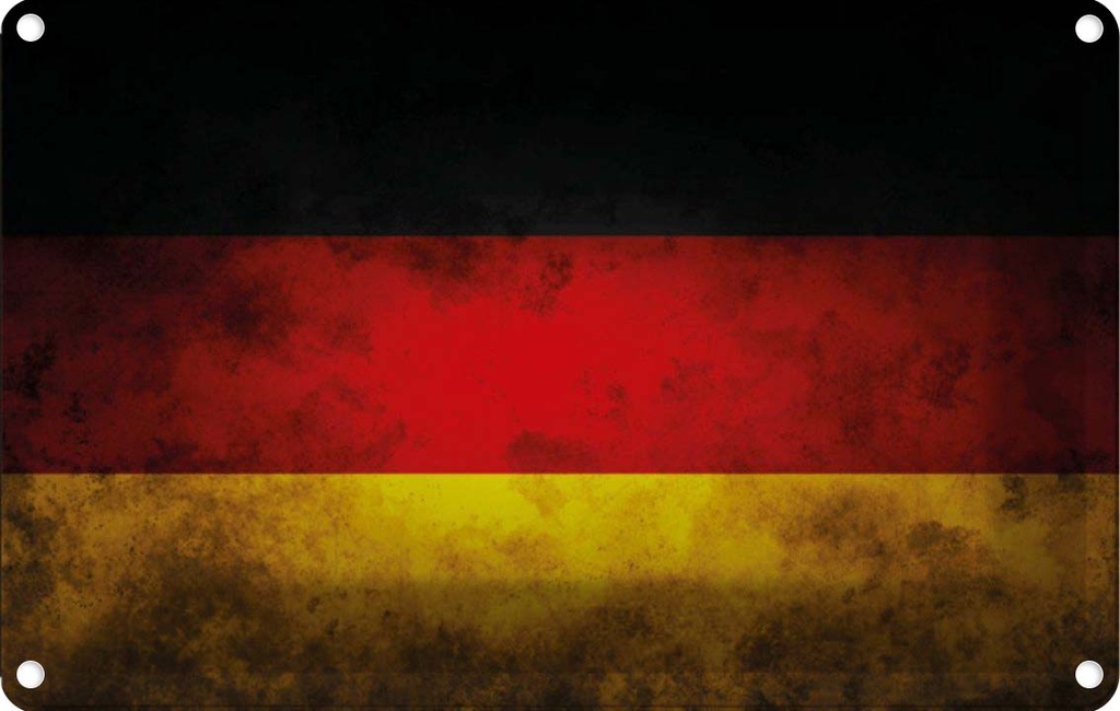 [LA-113522-1812] Blechschild 12x18 cm Deutschland Fahne Flagge Wappen