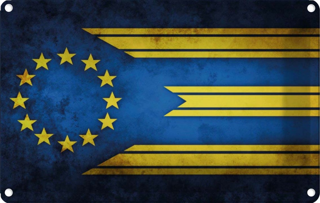 [LA-113524-1812] Blechschild 12x18 cm Europa Fahne Flagge Wappen