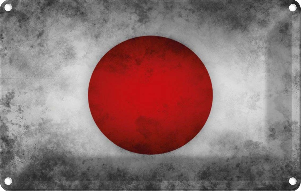 [LA-113525-1812] Blechschild 12x18 cm Japan Fahne Flagge Wappen